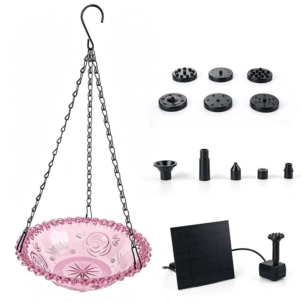 Hanging Bird Feeder Solar Fountain Bird Feeder Pendant Decoration Bird Bathtub Garden Courtyard Decoration Outdoor Bird Feeding
Hanging Bird Feeder Solar Fountain Bird Feeder Pendant Decoration Bird Bathtub Garden Courtyard Decoration Outdoor Bird Feeding