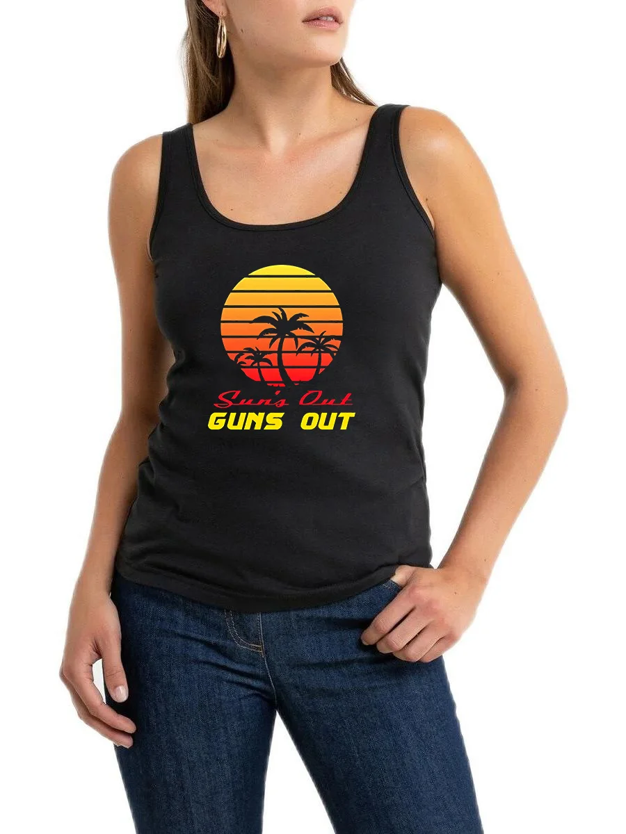 Женская футболка Ретро с принтом Sun's Out Guns Out, повседневная Пляжная футболка для фитнеса и тренировок, без рукавов, в стиле 80-х
Женская футболка Ретро с принтом Sun's Out Guns Out, повседневная Пляжная футболка для фитнеса и тренировок, без рукавов, в стиле 80-х