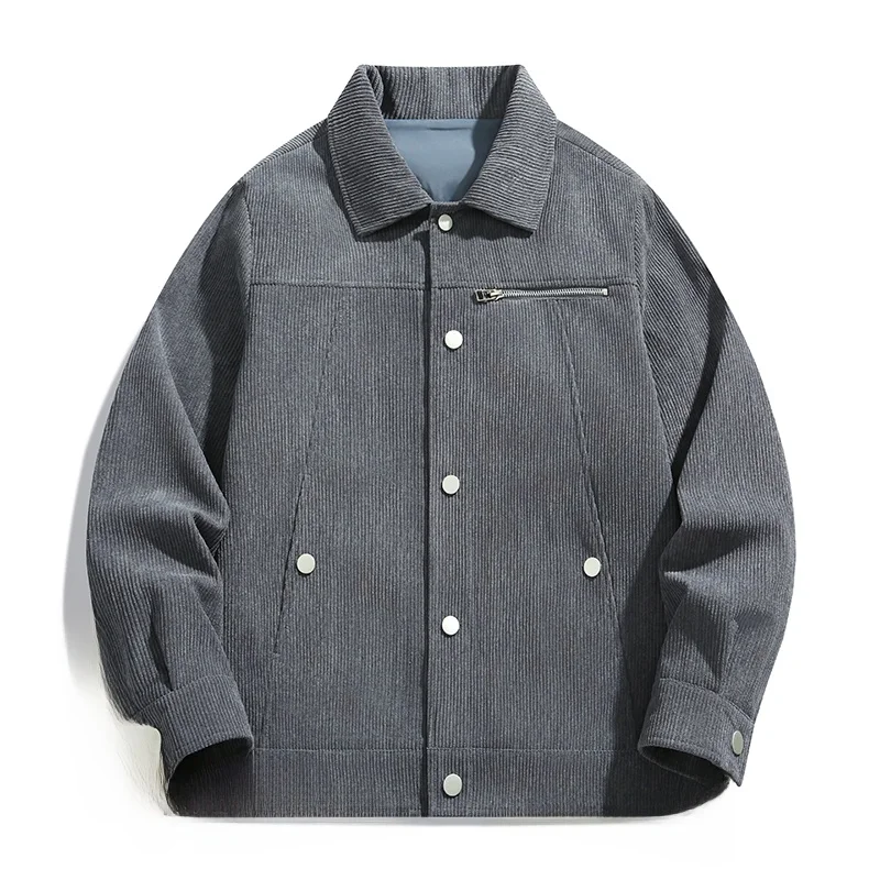 New 2025 Men's Corduroy Jaet Casual Single Button Collar Flip Casual Trendy Youth Polyester Fiber Stand Fit Autumn Wear
New 2025 Men's Corduroy Jaet Casual Single Button Collar Flip Casual Trendy Youth Polyester Fiber Stand Fit Autumn Wear