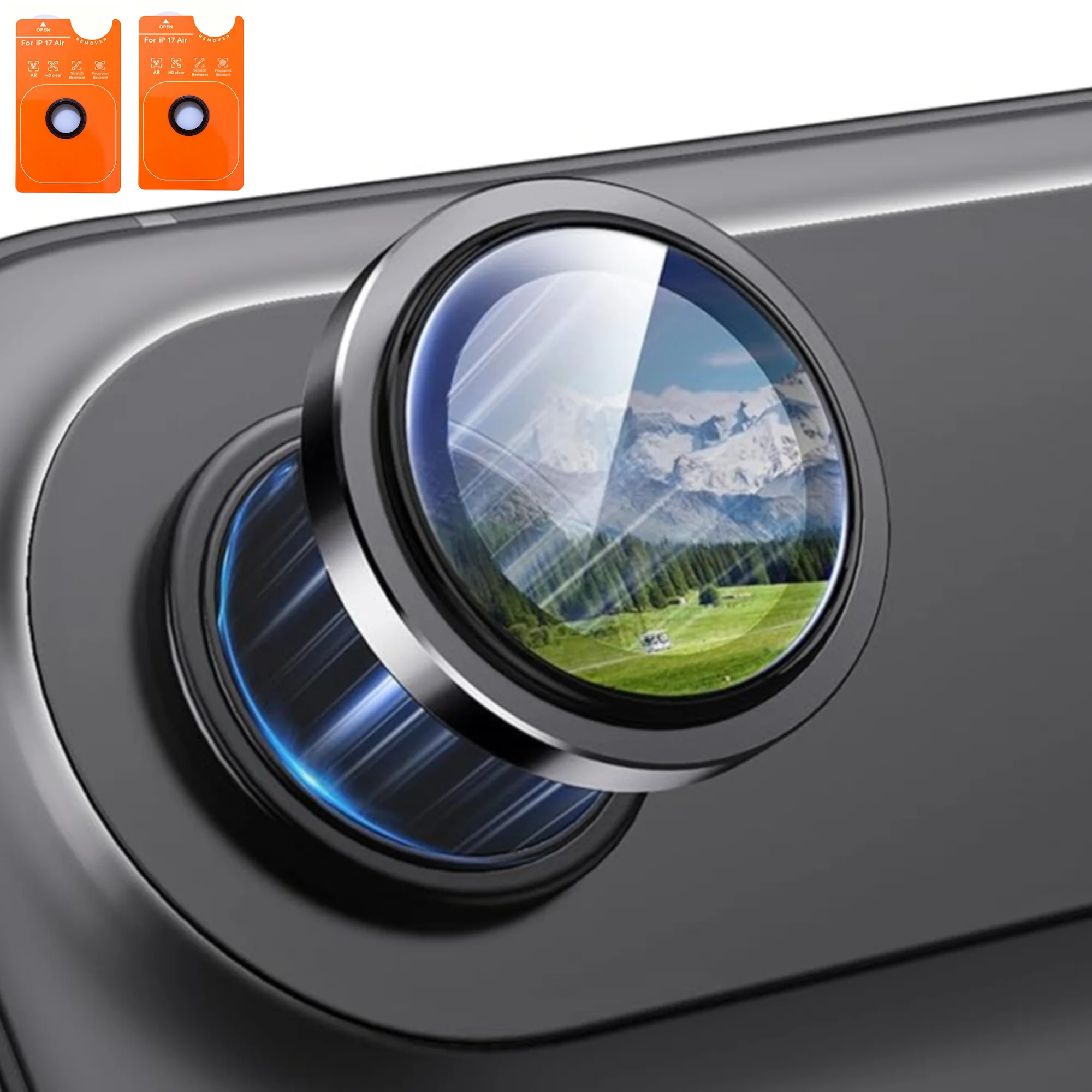 2Pcs Camera Lens Protector for iPhone Air 1:1 Invisible Fit 9H Tempered Glass Metal Individual Ring Cover Easy Installation Tray
2Pcs Camera Lens Protector for iPhone Air 1:1 Invisible Fit 9H Tempered Glass Metal Individual Ring Cover Easy Installation Tray