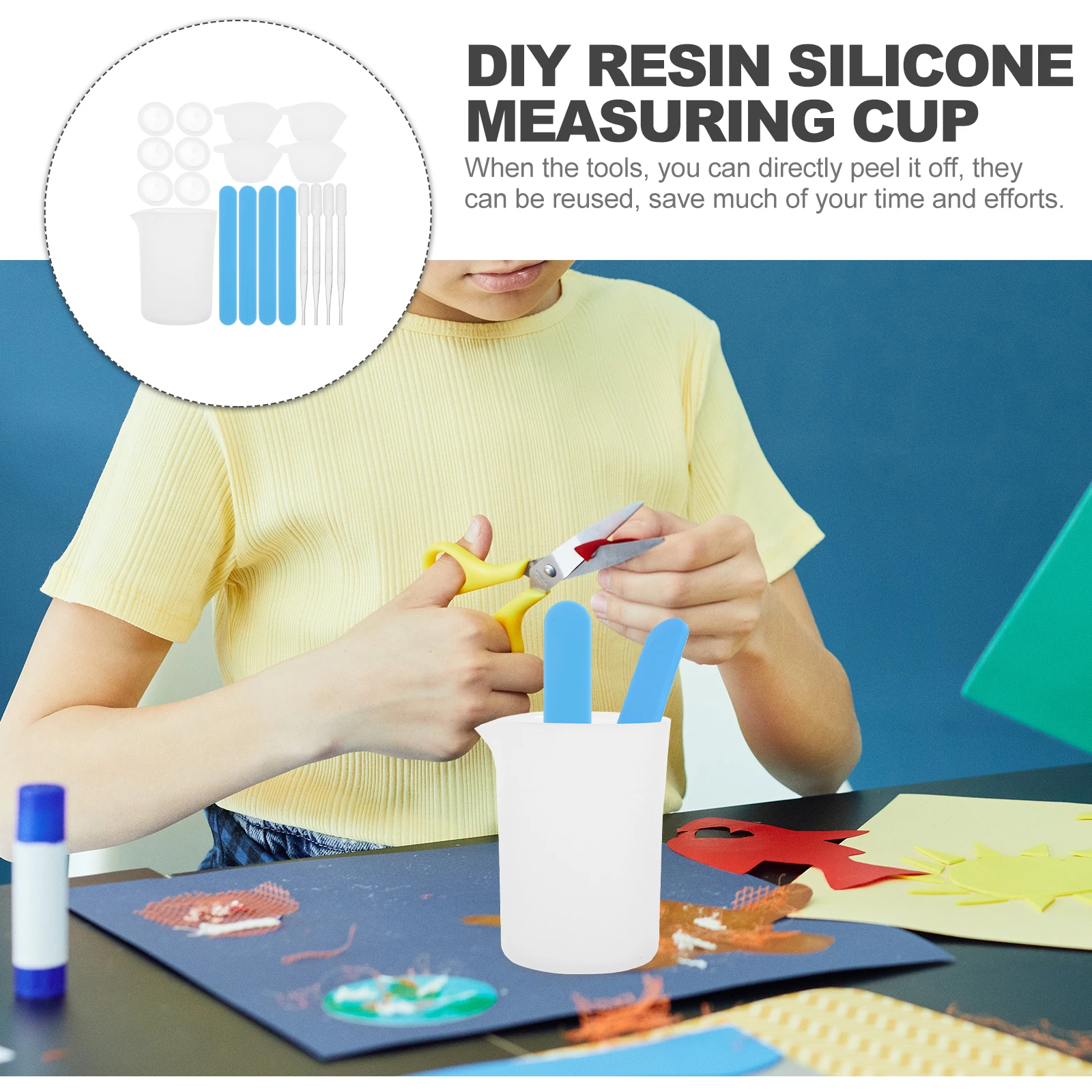Silicone Measuring Cup Set Epoxy Stirring Spoon DIY Craft Tool Kits Resin Art Mixing Cups Beginner Professional Jewelry Making
Silicone Measuring Cup Set Epoxy Stirring Spoon DIY Craft Tool Kits Resin Art Mixing Cups Beginner Professional Jewelry Making