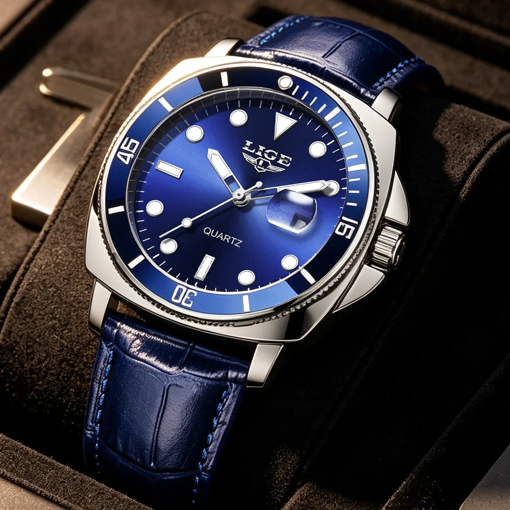LIGE Fashion Blue Strap Square Watch Men 3ATM Waterproof Date Clock Sport Watches Mens Quartz Wristwatch Relogios Masculino
LIGE Fashion Blue Strap Square Watch Men 3ATM Waterproof Date Clock Sport Watches Mens Quartz Wristwatch Relogios Masculino