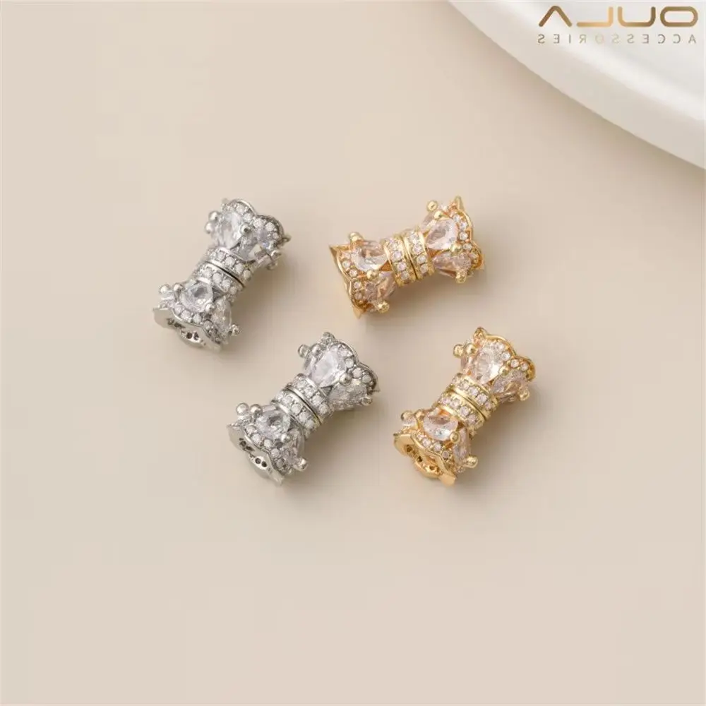 1pcs 14K Gold-plated and Zirconium-inlaid Small Waist Screw Buckle Diy Pearl Bracelet Necklace Connection End Buckle Accessory 
1pcs 14K Gold-plated and Zirconium-inlaid Small Waist Screw Buckle Diy Pearl Bracelet Necklace Connection End Buckle Accessory