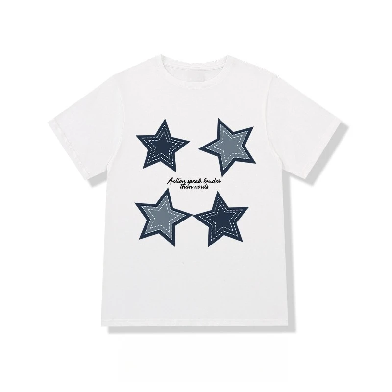 Summer American Trendy Brand Street Five-pointed Star Printed Short-sleeved T-shirt for Men and Women Loose Pure Cotton Couple
Summer American Trendy Brand Street Five-pointed Star Printed Short-sleeved T-shirt for Men and Women Loose Pure Cotton Couple