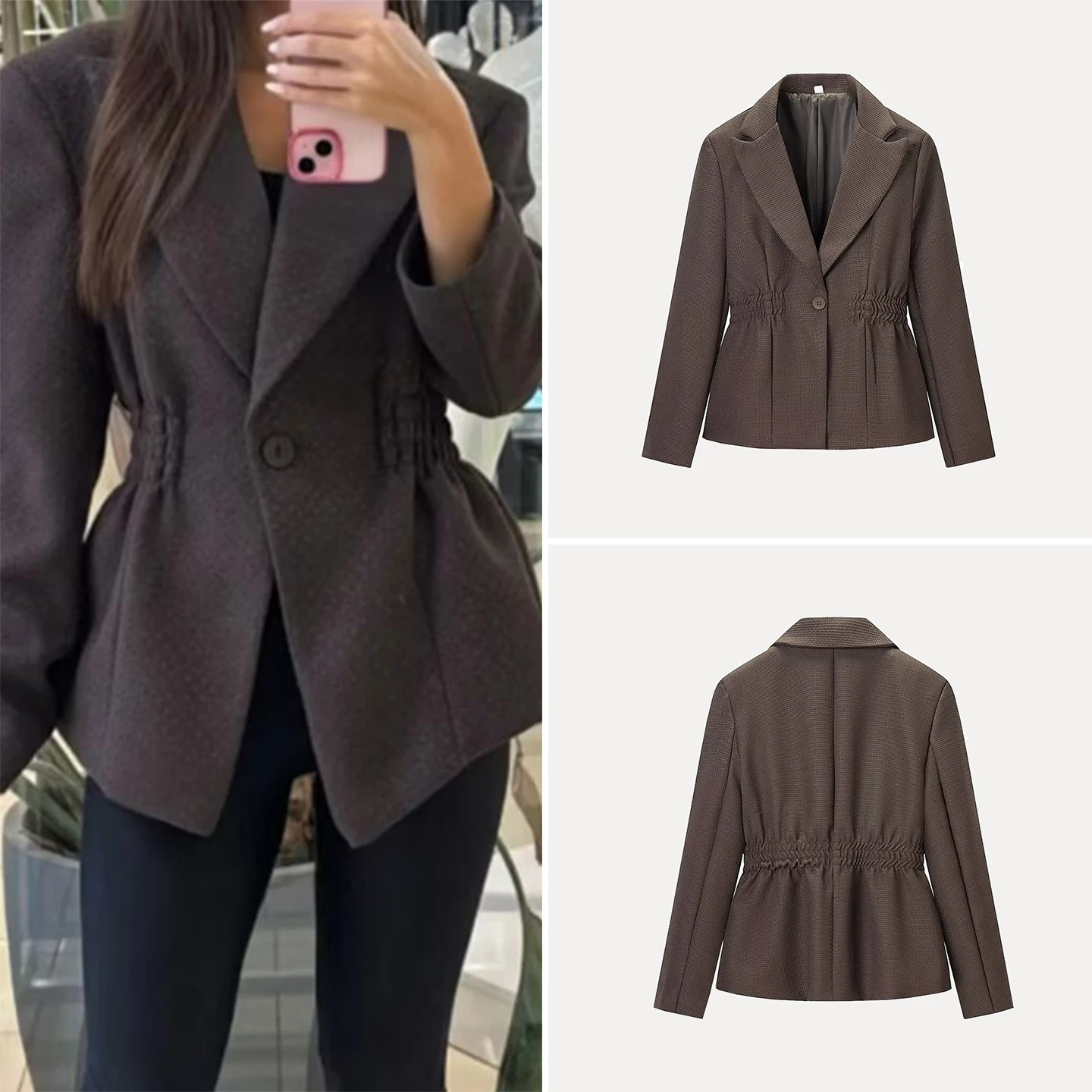 Casual Pure Color Long Sve Suit Collar Women's Outerwear Winter 2025 Faion Ele Versatile Coat Lady's ort Outerwear
Casual Pure Color Long Sve Suit Collar Women's Outerwear Winter 2025 Faion Ele Versatile Coat Lady's ort Outerwear