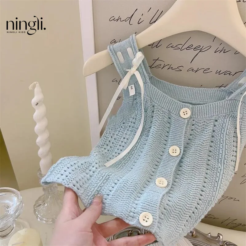 Summer Girls' Stylish Hollow Knitwear Set Baby Girl Vest Camisole Flower Bud Skirt Two-Piece Set
Summer Girls' Stylish Hollow Knitwear Set Baby Girl Vest Camisole Flower Bud Skirt Two-Piece Set