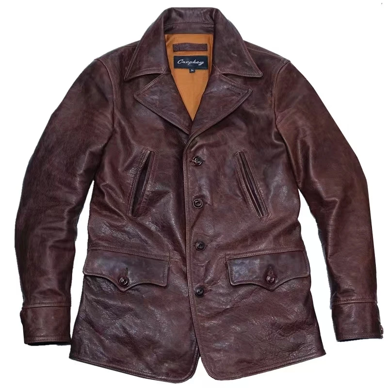 Men's Horsehide Genuine Leather Jacket Brakemen Motorcycle Biker Military Bomber Winter Vintage Plus Size Coat Free Shipping
Men's Horsehide Genuine Leather Jacket Brakemen Motorcycle Biker Military Bomber Winter Vintage Plus Size Coat Free Shipping