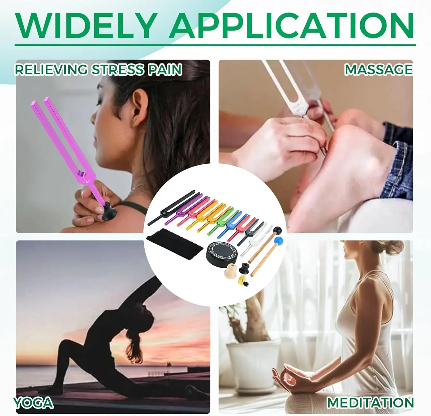 10Pcs Tuning Forks Set With Massage Hammers Rubber Base Cleaning Cloth for Sound Healing Therapy Reduce Stress Science Demos
10Pcs Tuning Forks Set With Massage Hammers Rubber Base Cleaning Cloth for Sound Healing Therapy Reduce Stress Science Demos