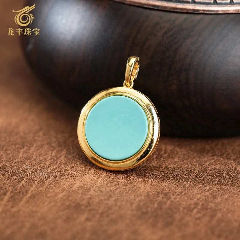 S925 Silver Plated 18k Gold Turquoise Round Pendant Women's New Style Necklace
S925 Silver Plated 18k Gold Turquoise Round Pendant Women's New Style Necklace