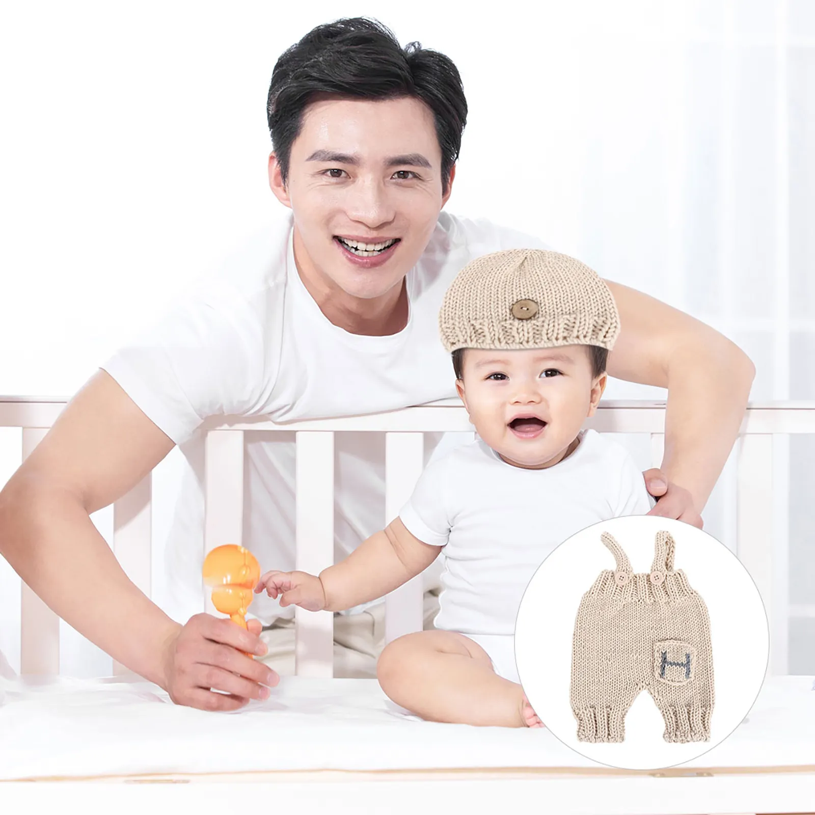 Knitted Suspender Pants and Hat Baby Costume Set Newborn Photography Outfit Lovely Knit Clothes for Babies Photo Props
Knitted Suspender Pants and Hat Baby Costume Set Newborn Photography Outfit Lovely Knit Clothes for Babies Photo Props