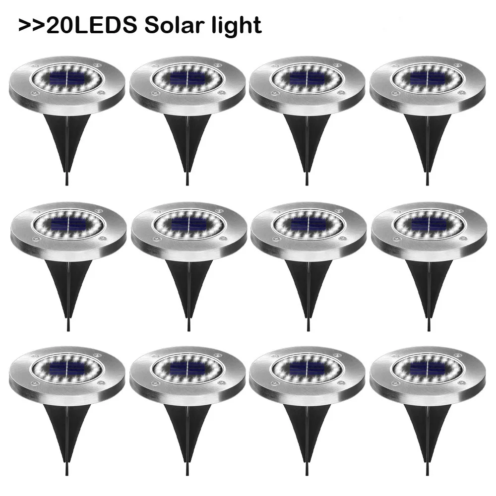 20LED Solar Power Disk Light Outdoor Garden Solar Underground Light Deck Light Spotlight Buried Solar Led Lamp Garden Decoration
20LED Solar Power Disk Light Outdoor Garden Solar Underground Light Deck Light Spotlight Buried Solar Led Lamp Garden Decoration