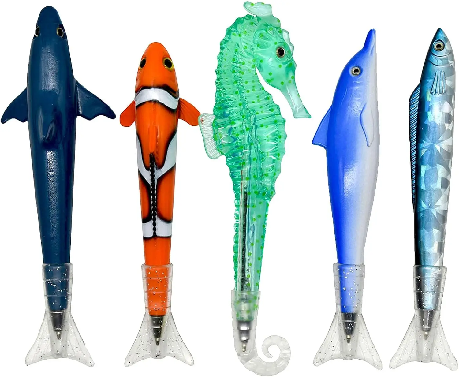5PCS Novelty Fish Pens Clownfish Shark Pens Sea Horse Pens Dolphin Pen Sea Animal Ballpoint Pen With Fin Tail Black Ink For School Supplies Birthday Party
5PCS Novelty Fish Pens Clownfish Shark Pens Sea Horse Pens Dolphin Pen Sea Animal Ballpoint Pen With Fin Tail Black Ink For School Supplies Birthday Party