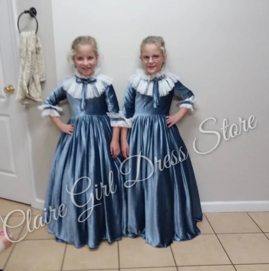 Customized Blue Flower Girl Dress For Wedding Lace Velet Floor Length Kids Birthday Pageant First Communion Baby Gown
Customized Blue Flower Girl Dress For Wedding Lace Velet Floor Length Kids Birthday Pageant First Communion Baby Gown