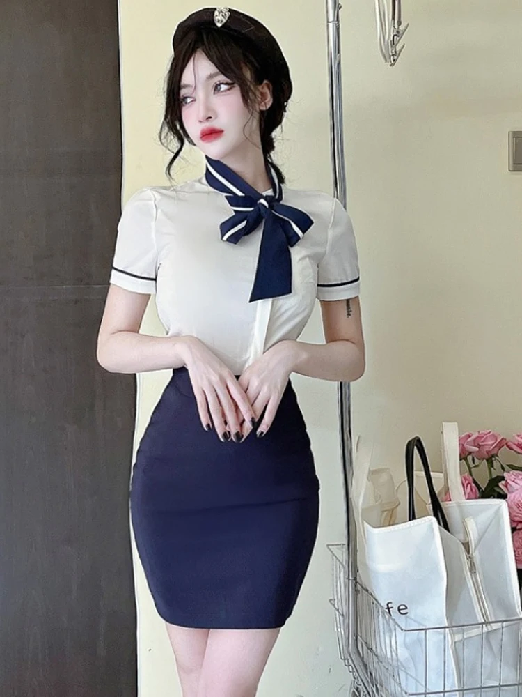 Slimming Fit Shirt And Skirt Set Sexy Waist Cinching Bar Work Uniform Two Piece Suite French Style Fashionable Autumn Spring ...
Slimming Fit Shirt And Skirt Set Sexy Waist Cinching Bar Work Uniform Two Piece Suite French Style Fashionable Autumn Spring ...