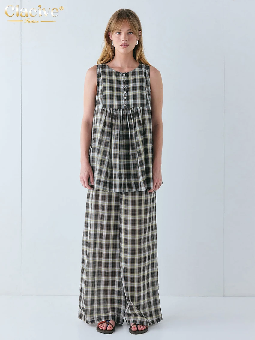 Clacive Fashion Loose Black Palid Trousers Sets Woman 2 Pieces 2026 Summer Sleeveless Tank Top With High Waist Pants Set Female
Clacive Fashion Loose Black Palid Trousers Sets Woman 2 Pieces 2026 Summer Sleeveless Tank Top With High Waist Pants Set Female