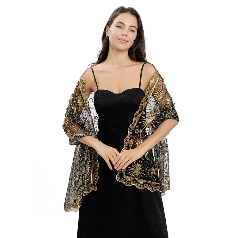 Fashion Sequins Glitter Evening Dress Shawl Pure Color Mesh Wedding Capes Lady Party Shawl Wraps Evening Events
Fashion Sequins Glitter Evening Dress Shawl Pure Color Mesh Wedding Capes Lady Party Shawl Wraps Evening Events