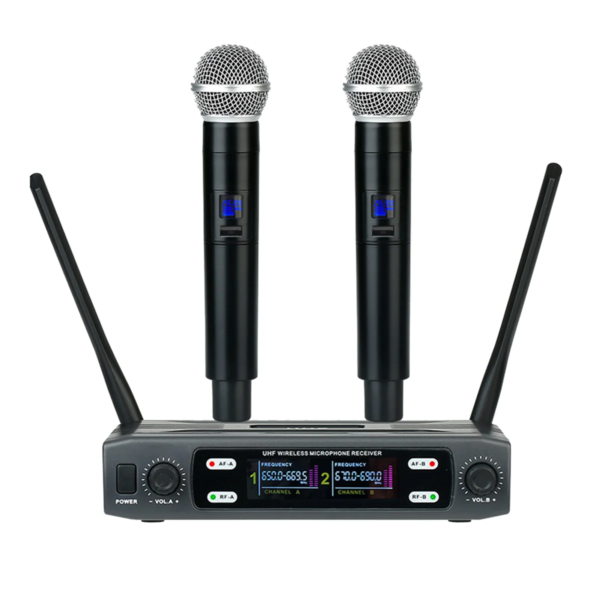 Wireless Microphone System Professional 2 Channels Handheld Karaoke Mic for Party Meeting Church Show Home
Wireless Microphone System Professional 2 Channels Handheld Karaoke Mic for Party Meeting Church Show Home