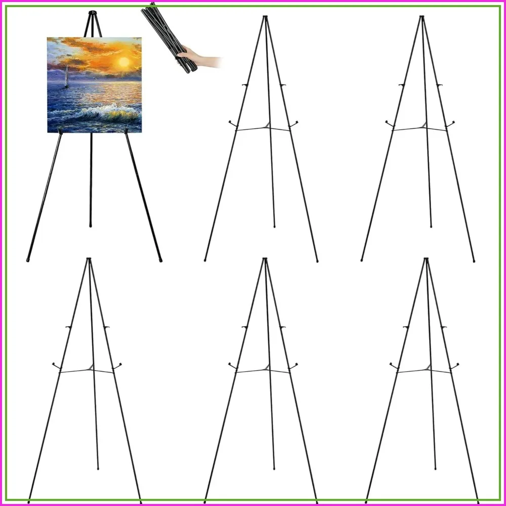 63" Adjustable Floor Metal Easel Stand for Display Painting Arts, Foldable with Portable Bag, Holds 5 LBS (Black, 6-Pack)
63" Adjustable Floor Metal Easel Stand for Display Painting Arts, Foldable with Portable Bag, Holds 5 LBS (Black, 6-Pack)