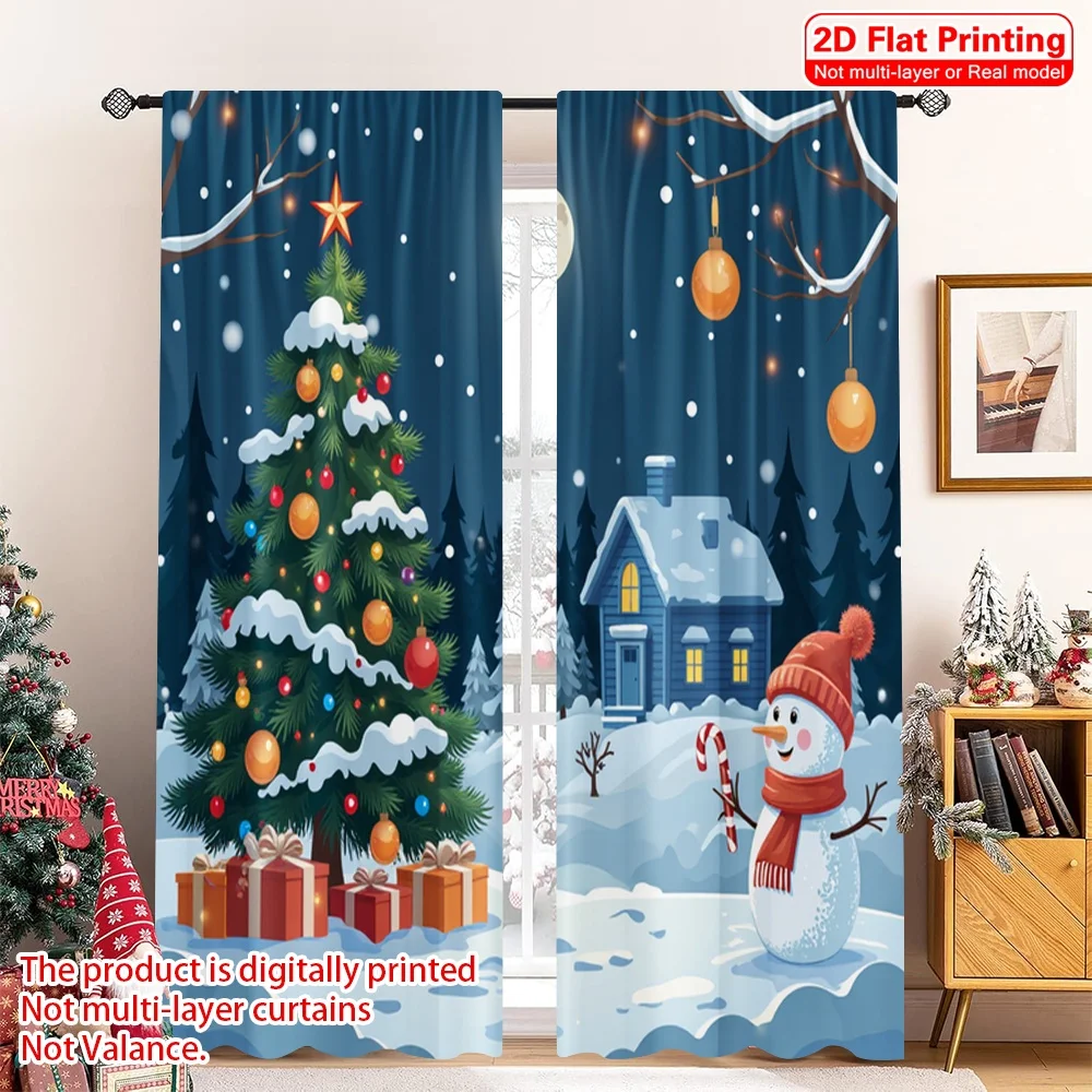 2pcs 2D flat printing Merry Christmas Curtains Christmas Snowman Winter Village Scene Fabric Without Electricity Birthday Party
2pcs 2D flat printing Merry Christmas Curtains Christmas Snowman Winter Village Scene Fabric Without Electricity Birthday Party