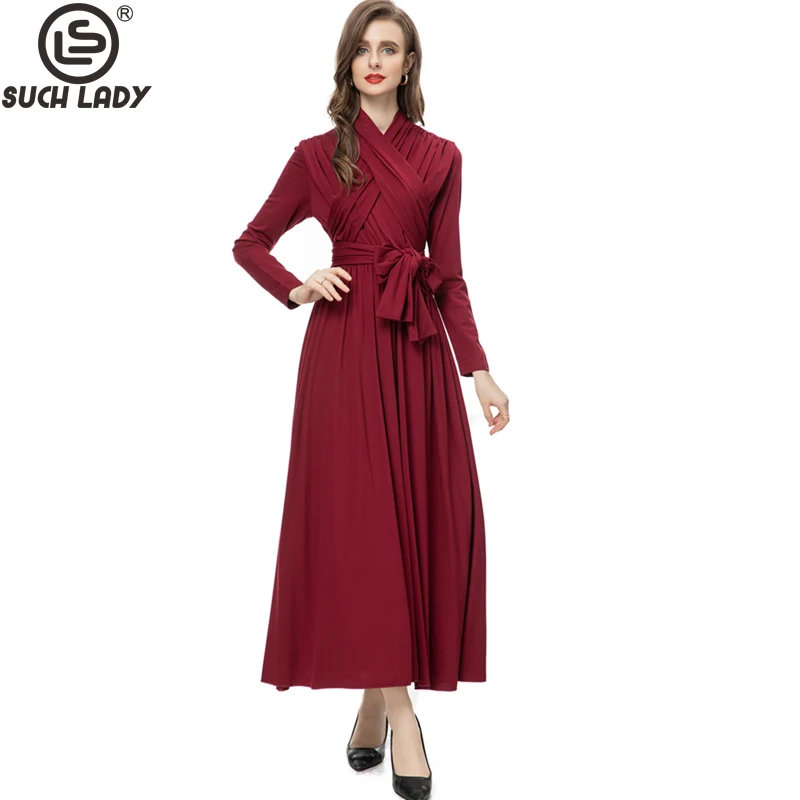 Women's Runway Dresses V Neck Long Sleeves Ruched Criss Cross High Street Elegant Party Prom Vestidos Gown
Women's Runway Dresses V Neck Long Sleeves Ruched Criss Cross High Street Elegant Party Prom Vestidos Gown