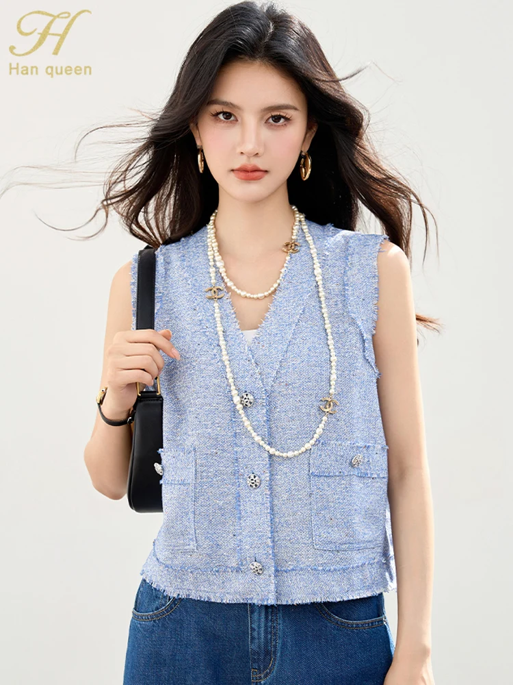 H Han Queen Summer Vintage Tees Simple Casual Tops Shirts And Blouses Women's Clothing Chic Sleeveless Fashion Korean T-Shirts
H Han Queen Summer Vintage Tees Simple Casual Tops Shirts And Blouses Women's Clothing Chic Sleeveless Fashion Korean T-Shirts