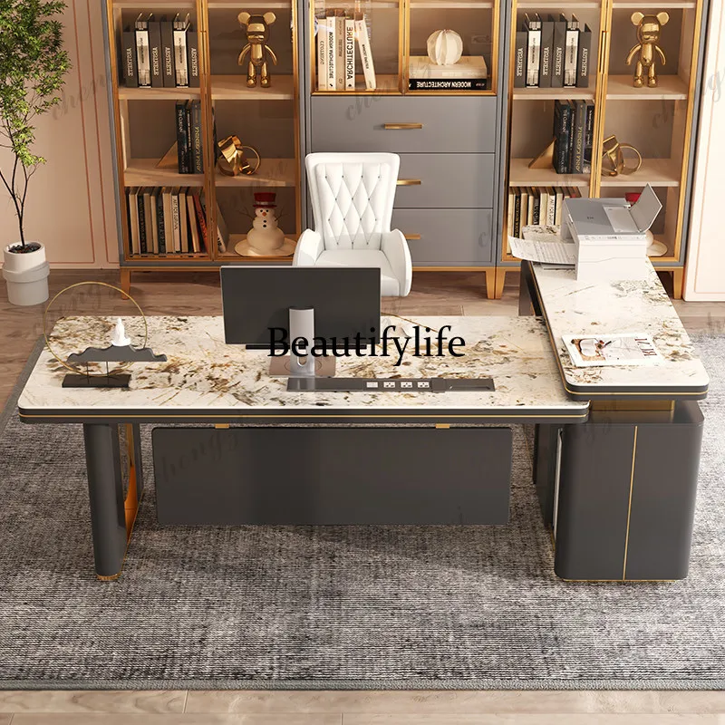 Luxury L-Shaped Corner Desk with Pandora Sintered Stone Top Modern Executive Office Desk for Home Study office furniture
Luxury L-Shaped Corner Desk with Pandora Sintered Stone Top Modern Executive Office Desk for Home Study office furniture