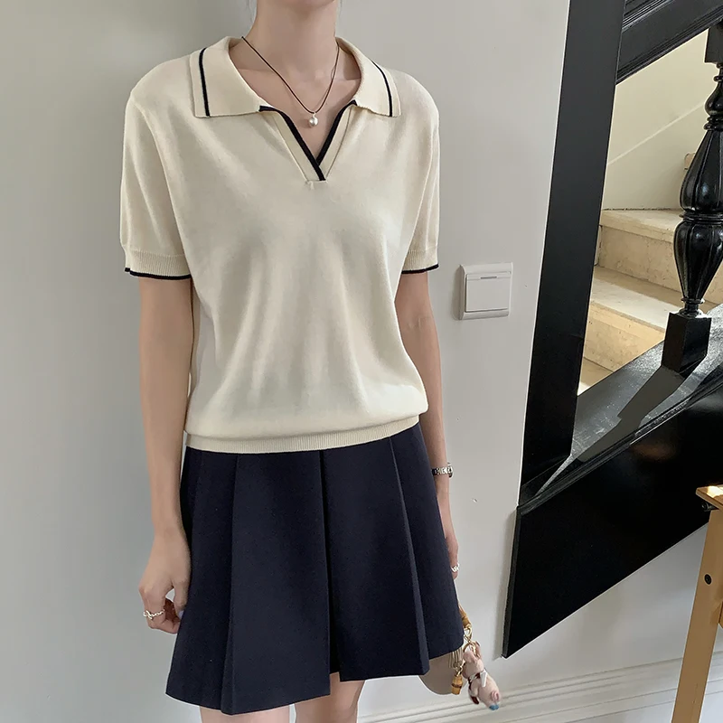 100% sweater fashion short women's pullover sweater T-shirt short sleeve knitted thin women's V-neck sweater new
100% sweater fashion short women's pullover sweater T-shirt short sleeve knitted thin women's V-neck sweater new