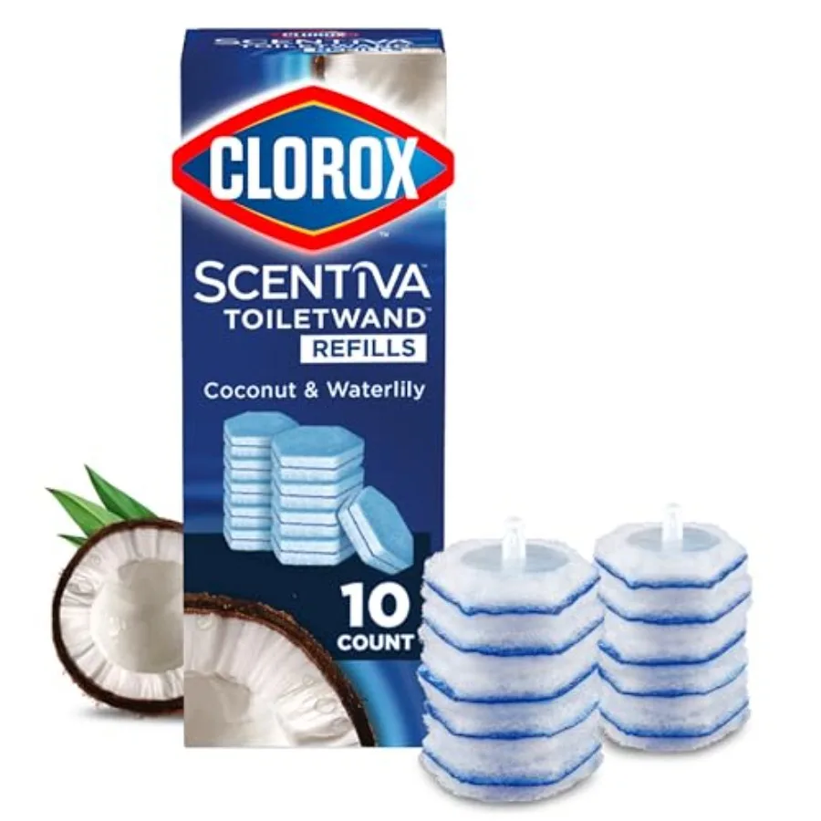 CLOROX Scentiva ToiletWand Toilet Cleaner Refills, Toilet brush, Coconut and Waterlily, 10 Count
CLOROX Scentiva ToiletWand Toilet Cleaner Refills, Toilet brush, Coconut and Waterlily, 10 Count