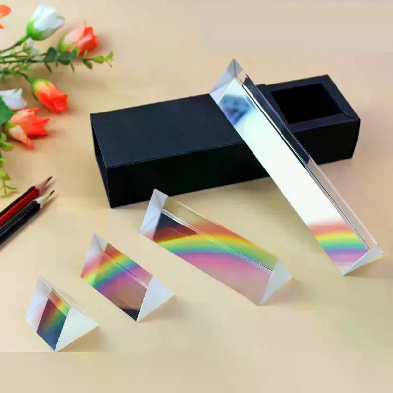 Triangular Prism Rainbow Prisma Crystal Glass Photographic Prisme Color Prisms Physics Children's Light Experiment
Triangular Prism Rainbow Prisma Crystal Glass Photographic Prisme Color Prisms Physics Children's Light Experiment