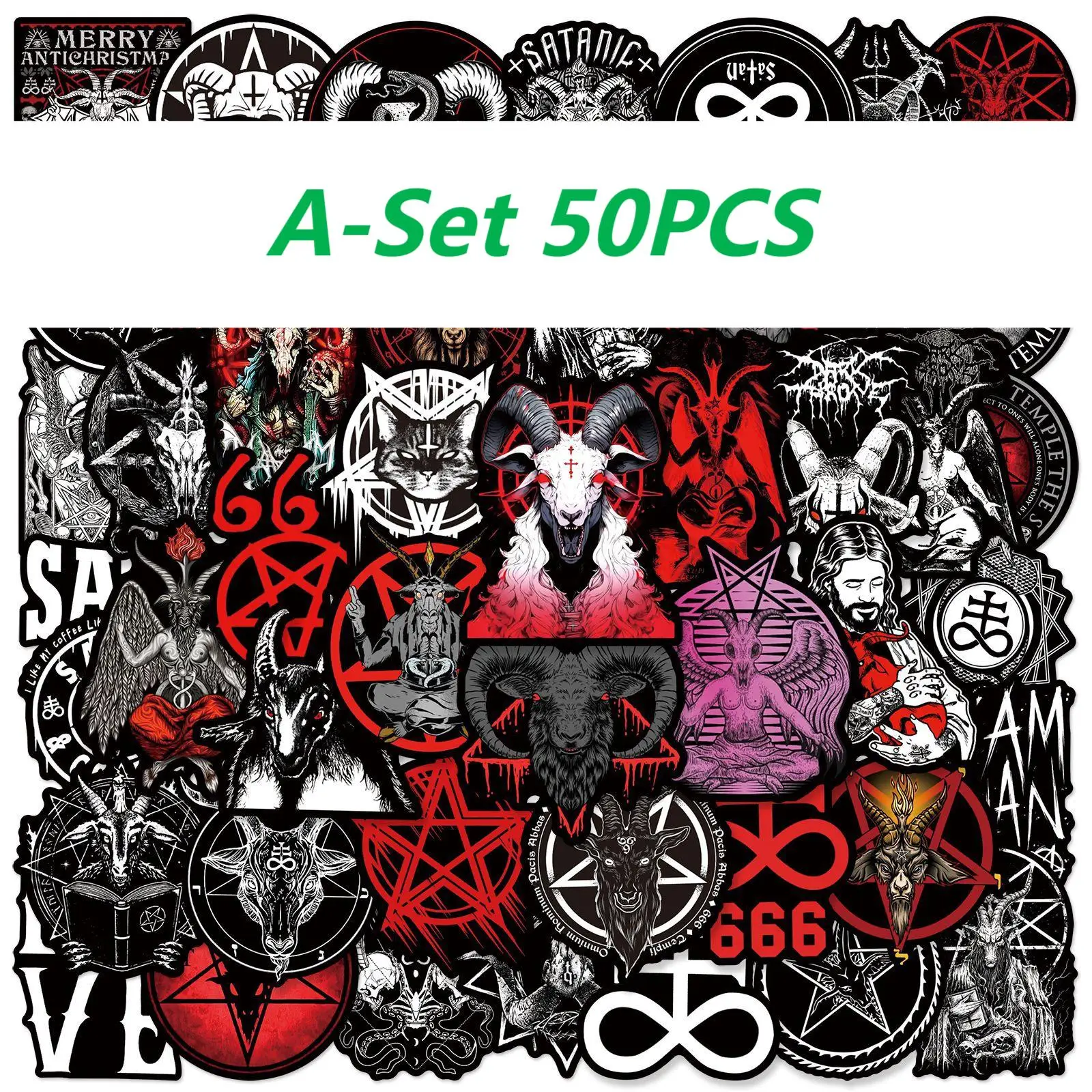 Satan Stickers 50pcs Gothic Demon Waterproof Stickers Decals Laptop Motorcycle Skateboard Phone Car Decoration Sticker Kid Toy 
Satan Stickers 50pcs Gothic Demon Waterproof Stickers Decals Laptop Motorcycle Skateboard Phone Car Decoration Sticker Kid Toy