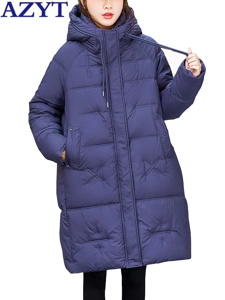 AZYT Winter Hooded Mid Long Down Cotton Parkas Coat Women Thicken Warm Cotton Padded Jackets Female Casual Solid Winter Jacket
AZYT Winter Hooded Mid Long Down Cotton Parkas Coat Women Thicken Warm Cotton Padded Jackets Female Casual Solid Winter Jacket