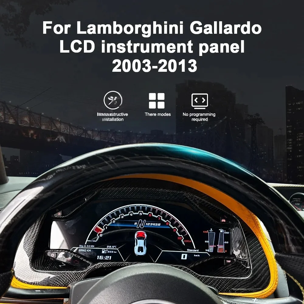 12.3inch Screen Car Digital Cluster Virtual CockPit For Lamborghini Gallardo 2003 - 2013 LCD Guages Center Speedometer Dashboard
12.3inch Screen Car Digital Cluster Virtual CockPit For Lamborghini Gallardo 2003 - 2013 LCD Guages Center Speedometer Dashboard
