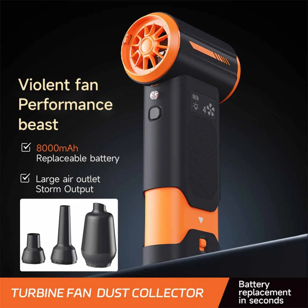8000mah Mini Turbo Jet Fan 1000000RPM Powerful Air Blower Battery Vacuum Dust Cleaner Strong Winds Brushless Turbo Jet Blower
8000mah Mini Turbo Jet Fan 1000000RPM Powerful Air Blower Battery Vacuum Dust Cleaner Strong Winds Brushless Turbo Jet Blower