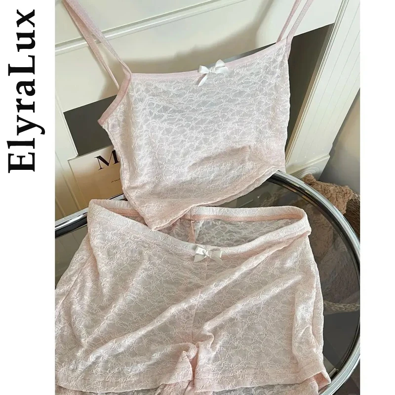 ElyraLux Women's Sexy Pajama Lace Suspenders Shorts Two Piece Summer Slim Fit Clothes Sweet Style Sleeveless Matching Outfits
ElyraLux Women's Sexy Pajama Lace Suspenders Shorts Two Piece Summer Slim Fit Clothes Sweet Style Sleeveless Matching Outfits