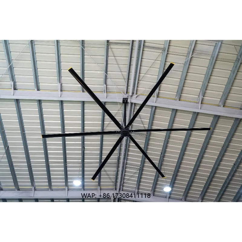 Latest Unique Black Quiet 7.3M Warehouse Use Aluminum Blades Motor High-Capacity Touch Control 6 Blades High Airflow 20-Year Fan
Latest Unique Black Quiet 7.3M Warehouse Use Aluminum Blades Motor High-Capacity Touch Control 6 Blades High Airflow 20-Year Fan