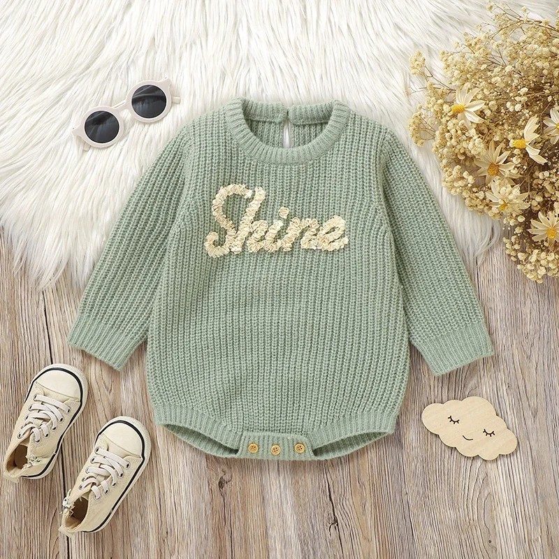 Newborn Baby Bodysuit Knitted Infant Boy Girl Jumpsuit Long Sleeve Autumn Toddler Children Clothes 0-18M Overalls Fashion Letter
Newborn Baby Bodysuit Knitted Infant Boy Girl Jumpsuit Long Sleeve Autumn Toddler Children Clothes 0-18M Overalls Fashion Letter