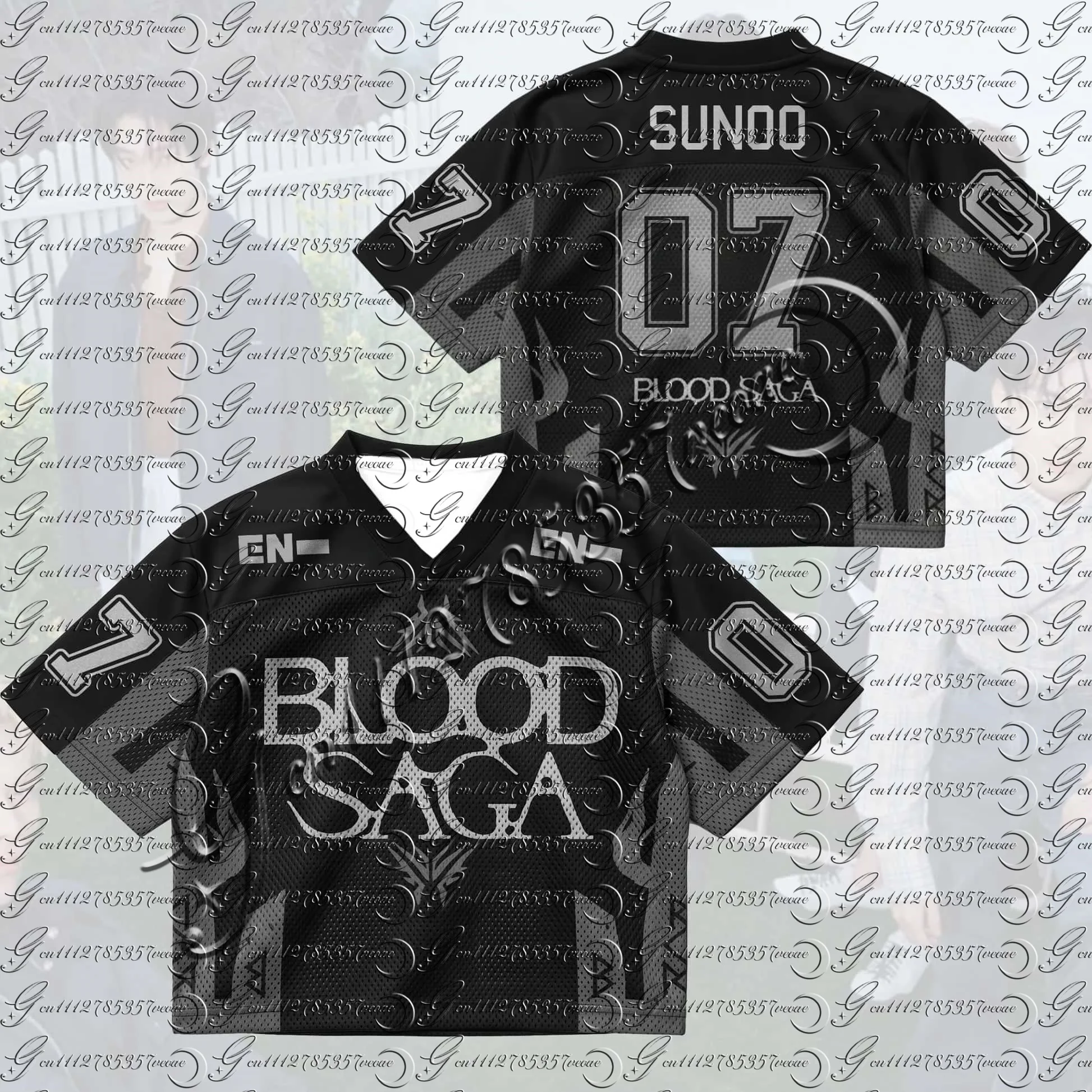 ENHYPEN BLOOD SAGA Custom Jersey T-shirt Kpop Engene Members Name Number Black Mesh Tee Casual Streetwear Unisex Fans Gift
ENHYPEN BLOOD SAGA Custom Jersey T-shirt Kpop Engene Members Name Number Black Mesh Tee Casual Streetwear Unisex Fans Gift