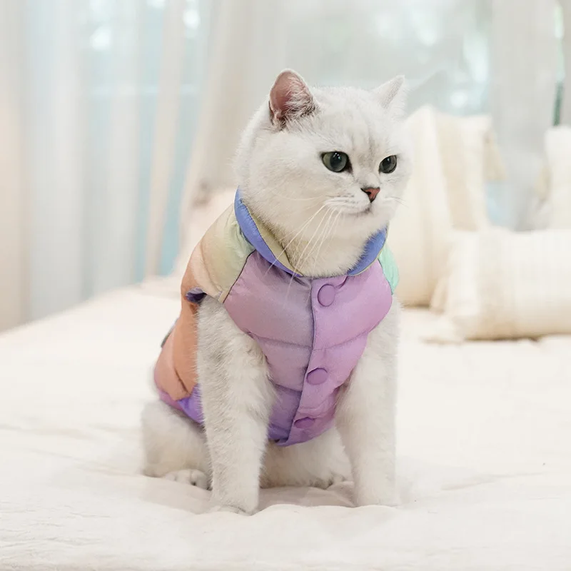 Colorful Pet Vest Top Cat Warm Winter Fashion Clothes Teddy Dog Pet Clothing Coat
Colorful Pet Vest Top Cat Warm Winter Fashion Clothes Teddy Dog Pet Clothing Coat