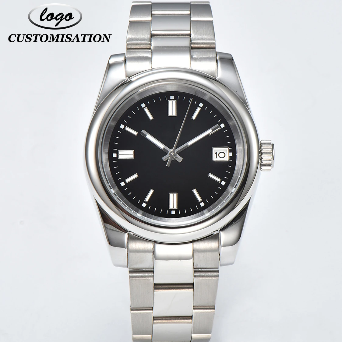 Customisable Logo 39mm Men's Mechanical Watch Sapphire Stainless Steel NH35 Movement 100m Water Resistant Casual Fashion Watch
Customisable Logo 39mm Men's Mechanical Watch Sapphire Stainless Steel NH35 Movement 100m Water Resistant Casual Fashion Watch