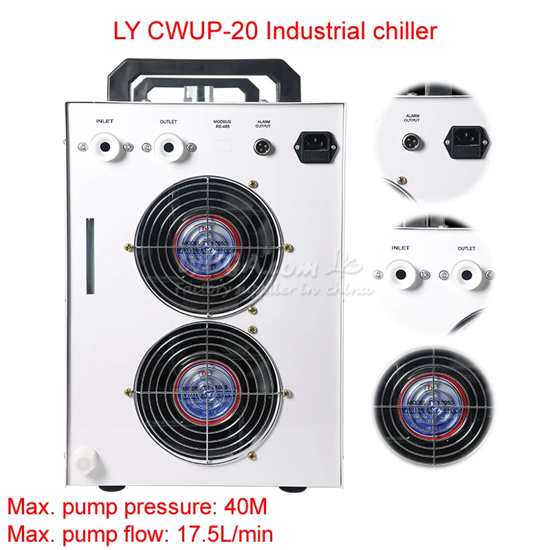 LY CWUP-20 Industrial chiller For Ultrafast laser Use Water Cool Water Tank Capacity 6L Power 1.26KW 220V 110V Optional
LY CWUP-20 Industrial chiller For Ultrafast laser Use Water Cool Water Tank Capacity 6L Power 1.26KW 220V 110V Optional