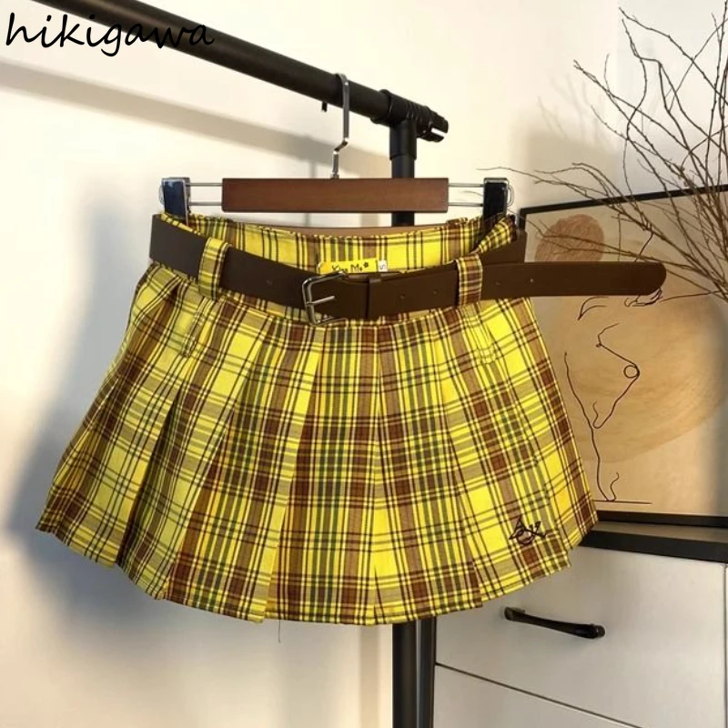 Sweet Pleated Skirts for Women Fashion Summer Jupe 2025 Faldas Mujer De Moda High Waist A-line Saia with Belt Mini Y2k Skirt
Sweet Pleated Skirts for Women Fashion Summer Jupe 2025 Faldas Mujer De Moda High Waist A-line Saia with Belt Mini Y2k Skirt