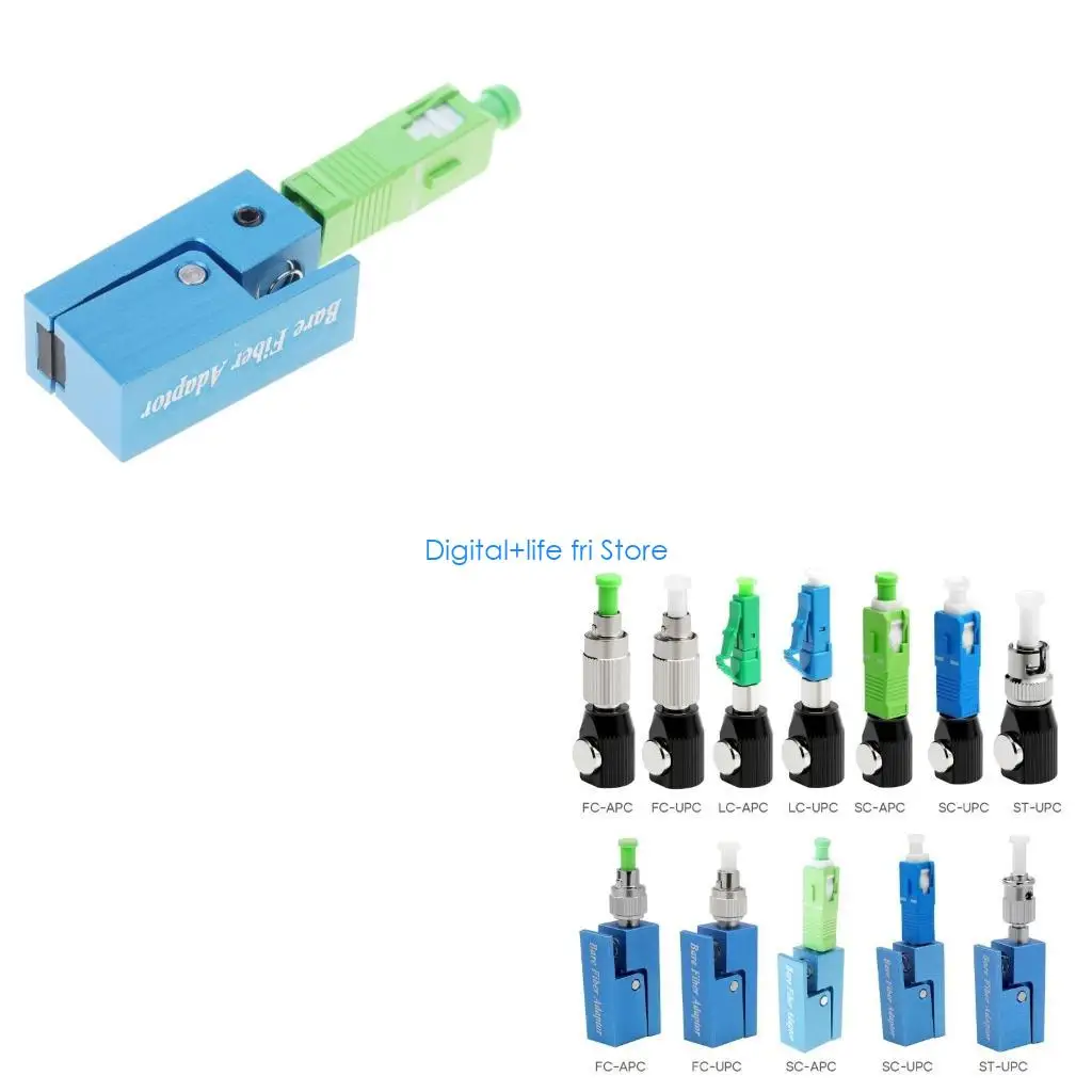 E06D Optical Fiber Connectors Round Square Bare Adapter Flange Temporary Succeeded OTDR Test Coupler Splicing Tool UPC