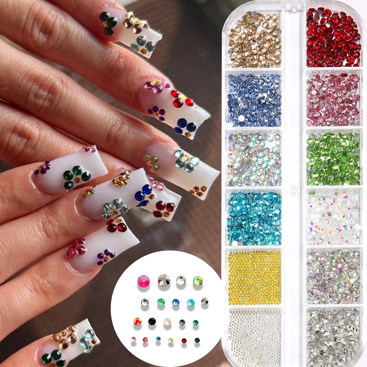 Набор разноцветных страз для нейл-арта, микс квадратных и круглых блесток + 3D-дизайн с цветочными узорами, для самостоятельного дизайна ногтей
Набор разноцветных страз для нейл-арта, микс квадратных и круглых блесток + 3D-дизайн с цветочными узорами, для самостоятельного дизайна ногтей