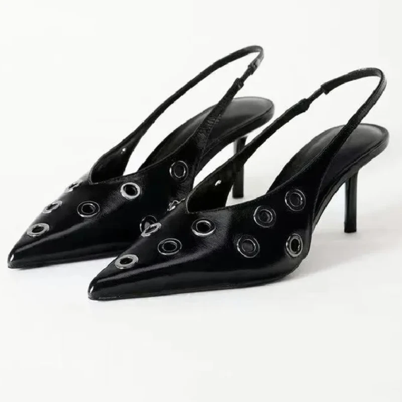 Fashion Sexy Pointed Toe Pumps Sandals Women Metal Hole Shallow Elegant Ladies Designer Thin Heels Party Shoes
Fashion Sexy Pointed Toe Pumps Sandals Women Metal Hole Shallow Elegant Ladies Designer Thin Heels Party Shoes