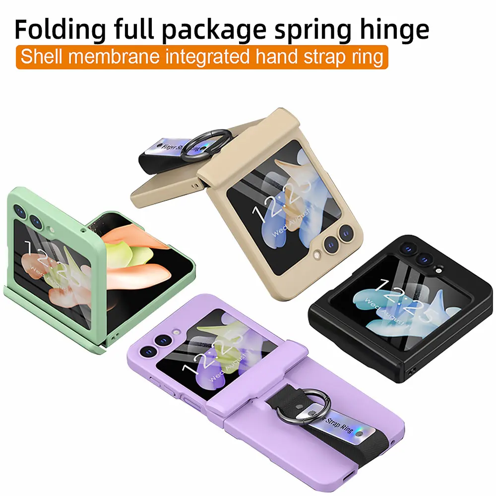 Spring-hinged Hand Strap Ring Folding Phone Case For Samsung Galaxy Z Flip5 Shell Film Integrated All-inclusive Protective Cover
Spring-hinged Hand Strap Ring Folding Phone Case For Samsung Galaxy Z Flip5 Shell Film Integrated All-inclusive Protective Cover