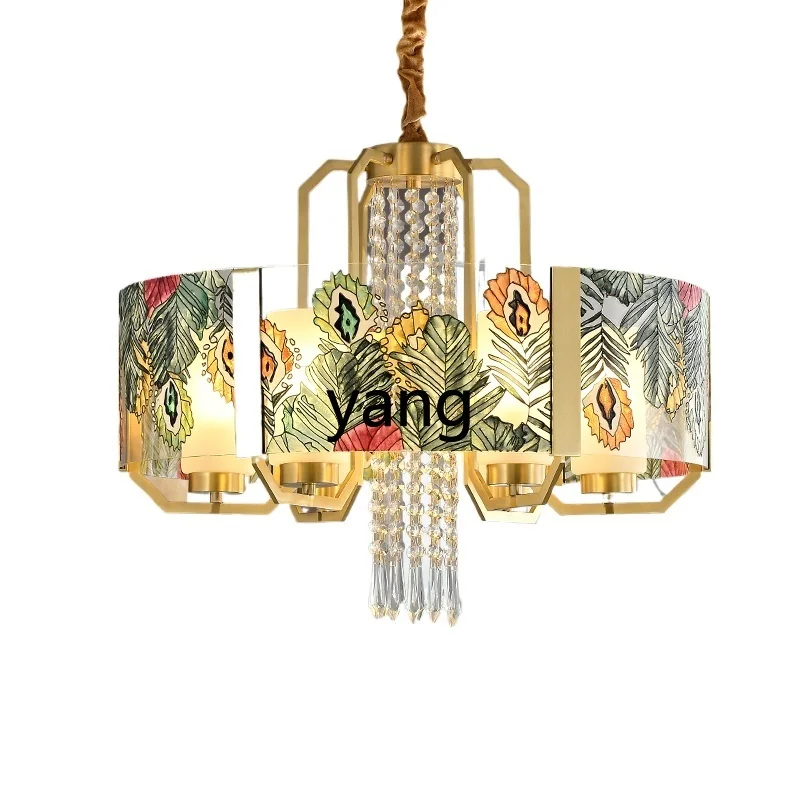 ZL new Chinese enamel color chandelier Chinese style living room lamp all copper light luxury high-end design
ZL new Chinese enamel color chandelier Chinese style living room lamp all copper light luxury high-end design