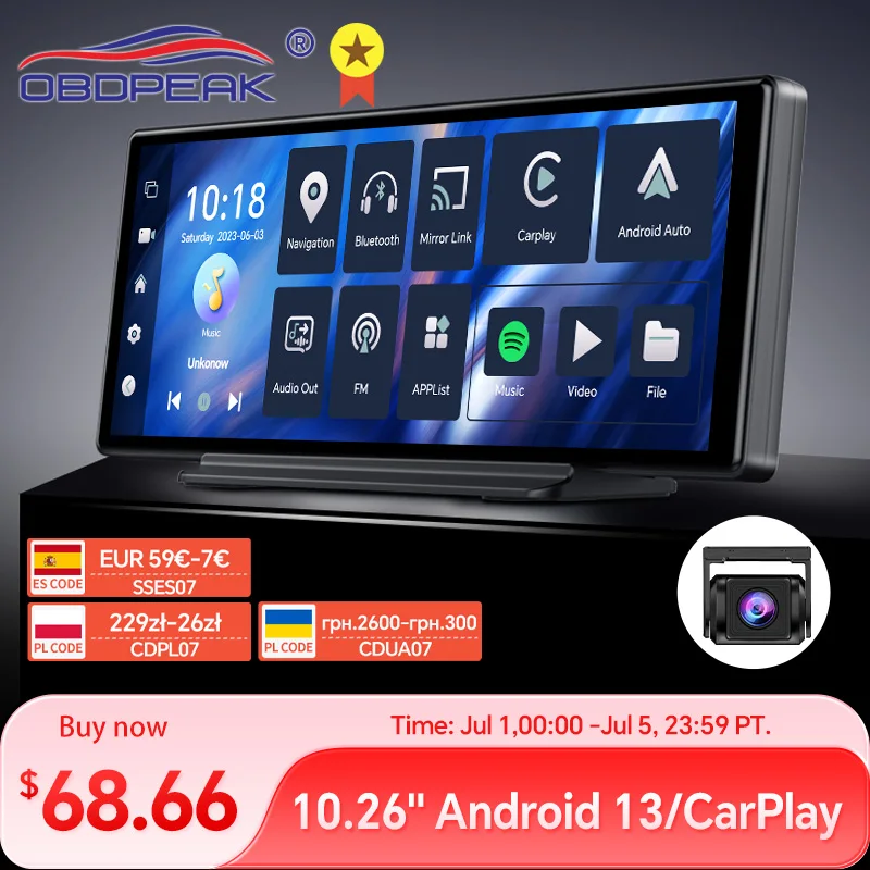 T30 10.26 AI Screen Dash Cam Android 13 System Carplay Android AUTO 5G WIFI GPS Navigation Rearview Mirror Camera Video Recorder
T30 10.26 AI Screen Dash Cam Android 13 System Carplay Android AUTO 5G WIFI GPS Navigation Rearview Mirror Camera Video Recorder
