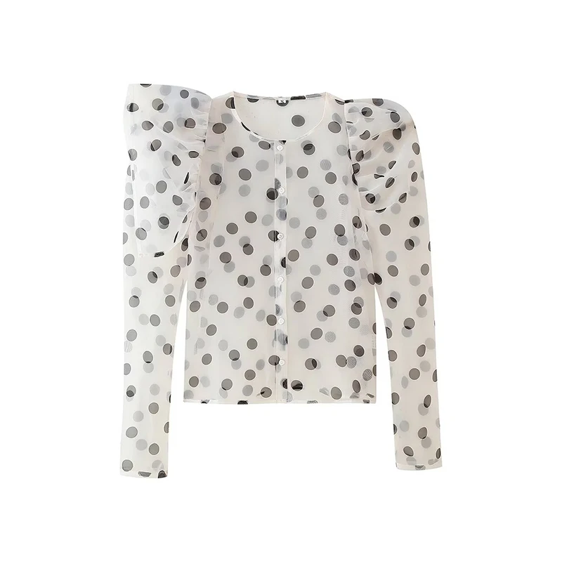 Ele Polka Dot Ogees irt Women's Faion Sle Summer New Arrival Long Sve round Ne Commute Sle Slim Fit irt
Ele Polka Dot Ogees irt Women's Faion Sle Summer New Arrival Long Sve round Ne Commute Sle Slim Fit irt