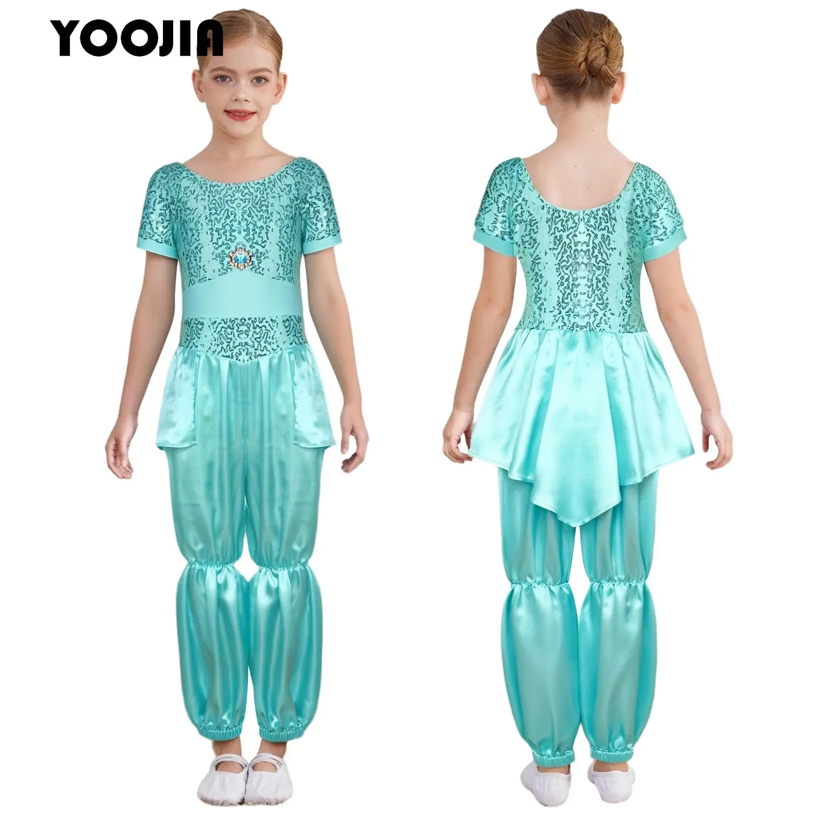 Kids Girls Jasmine Halloween Role Play Costume Arabian Princess Cosplay Sequins Jumpsuit Full Body Suit Fancy Party Dress Up
Kids Girls Jasmine Halloween Role Play Costume Arabian Princess Cosplay Sequins Jumpsuit Full Body Suit Fancy Party Dress Up