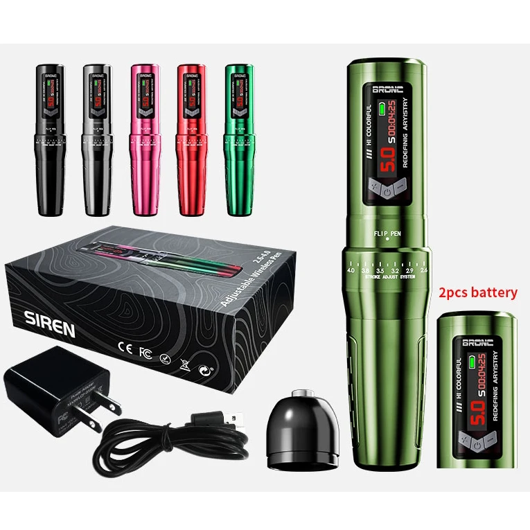 BRONCE 1800mAh Powerful Motor 2.6-4.0mm Adjustable Stroke Professional Wireless Tattoo Pen Machine for Beginner Body Art
BRONCE 1800mAh Powerful Motor 2.6-4.0mm Adjustable Stroke Professional Wireless Tattoo Pen Machine for Beginner Body Art